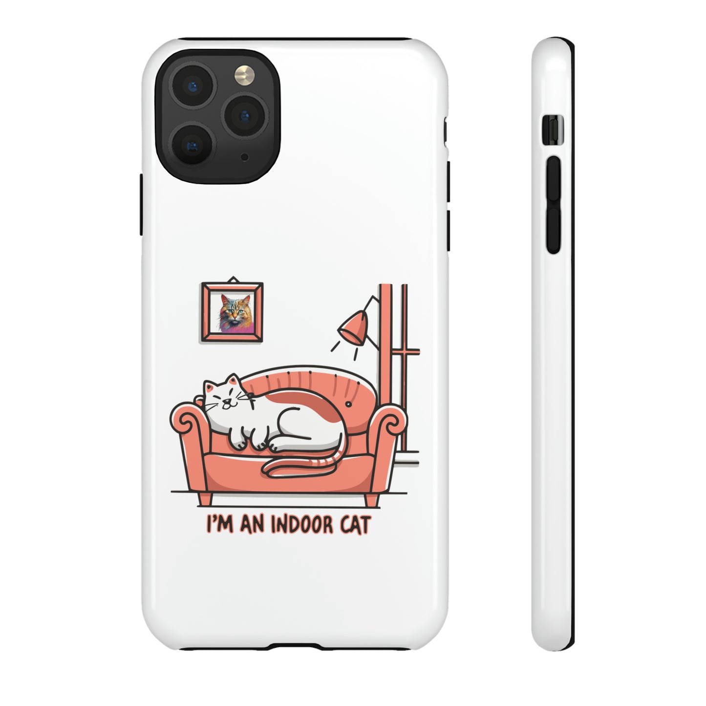 Cute Funny I'm an Indoor Cat Meme Cartoon iPhone Tough Cases