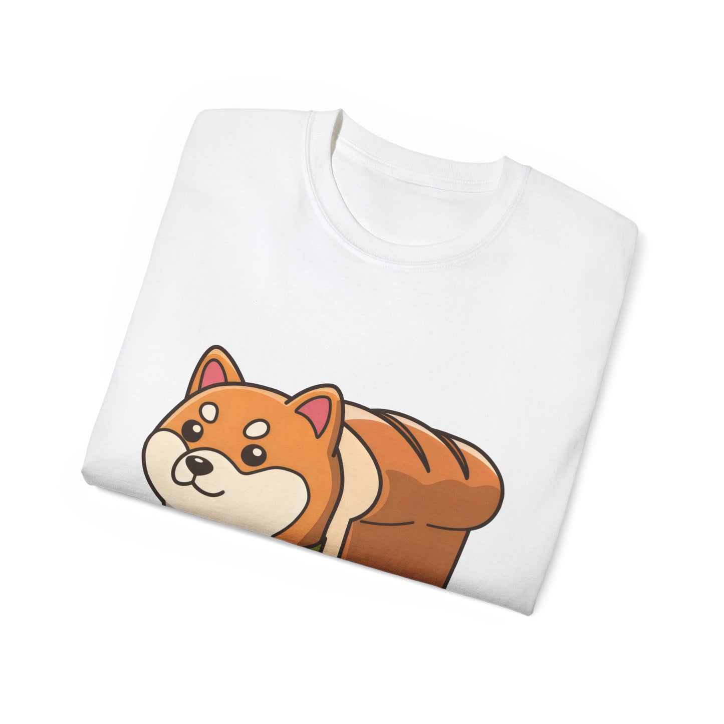 Cute Funny Dog Cartoon Shiba Bread Loaf Unisex Tee Shirt