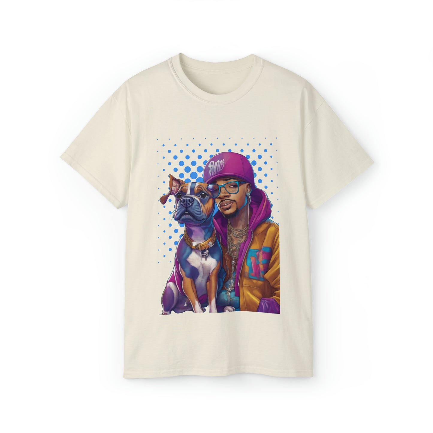 Cute Funny Rappers with Dogs Unisex Organic T-Shirt