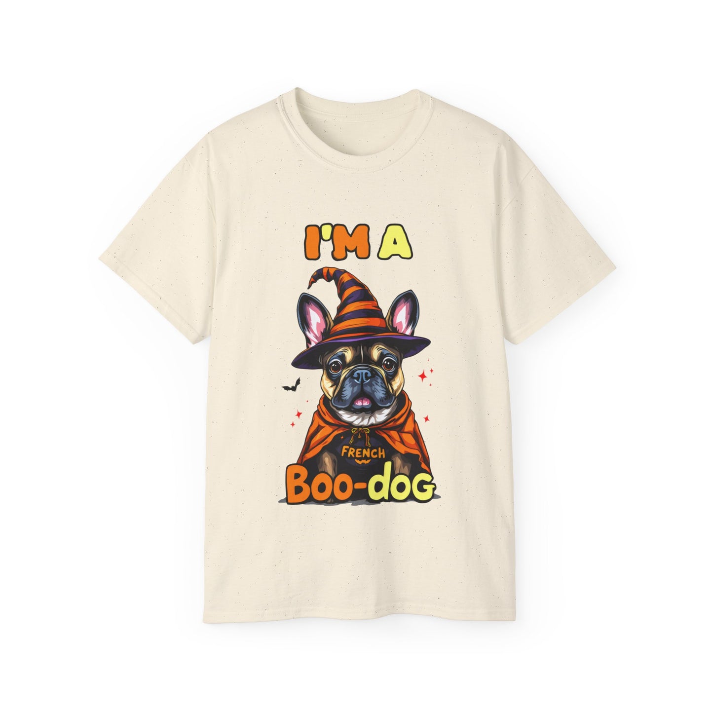 Cute Funny Dog Cartoon I'm a French Boo-dog Unisex Organic T-Shirt