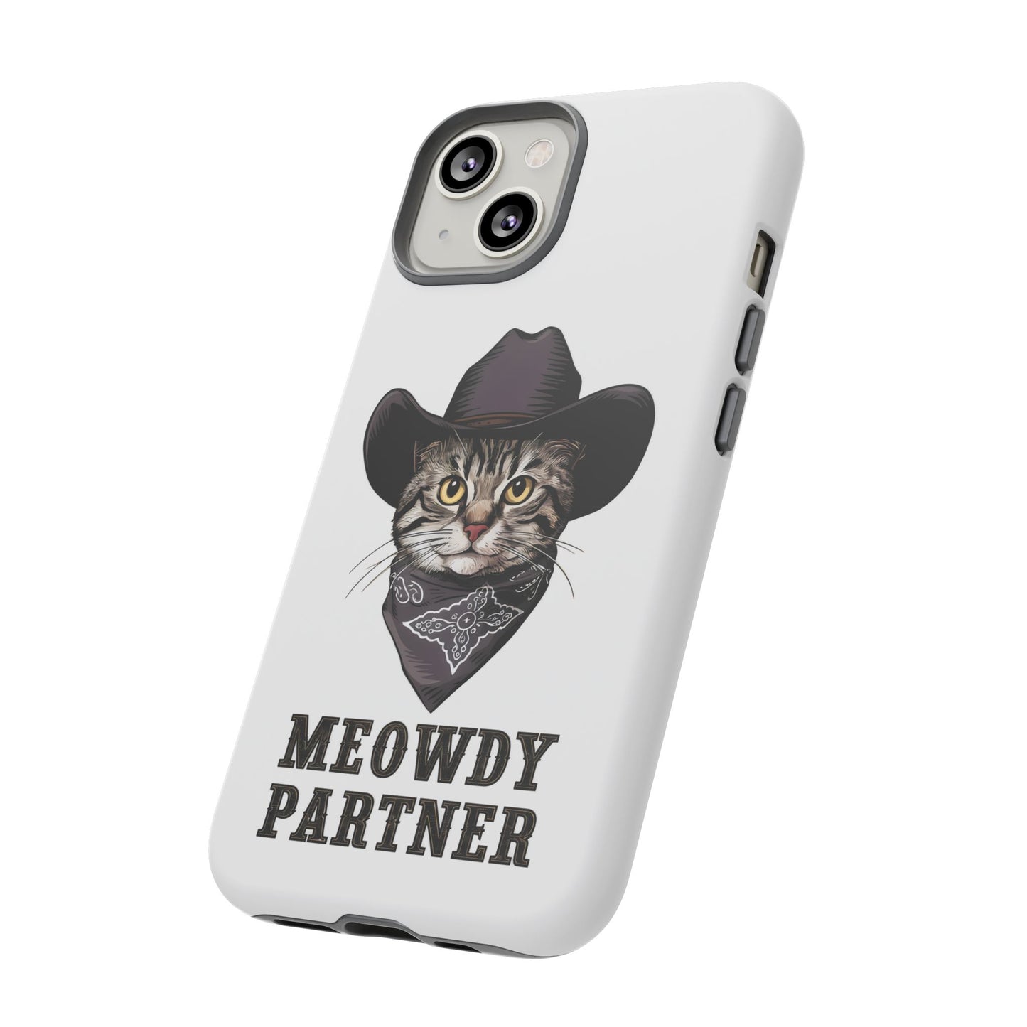 Cute Funny Cat Cartoon Meowdy Partner iPhone Tough Cases