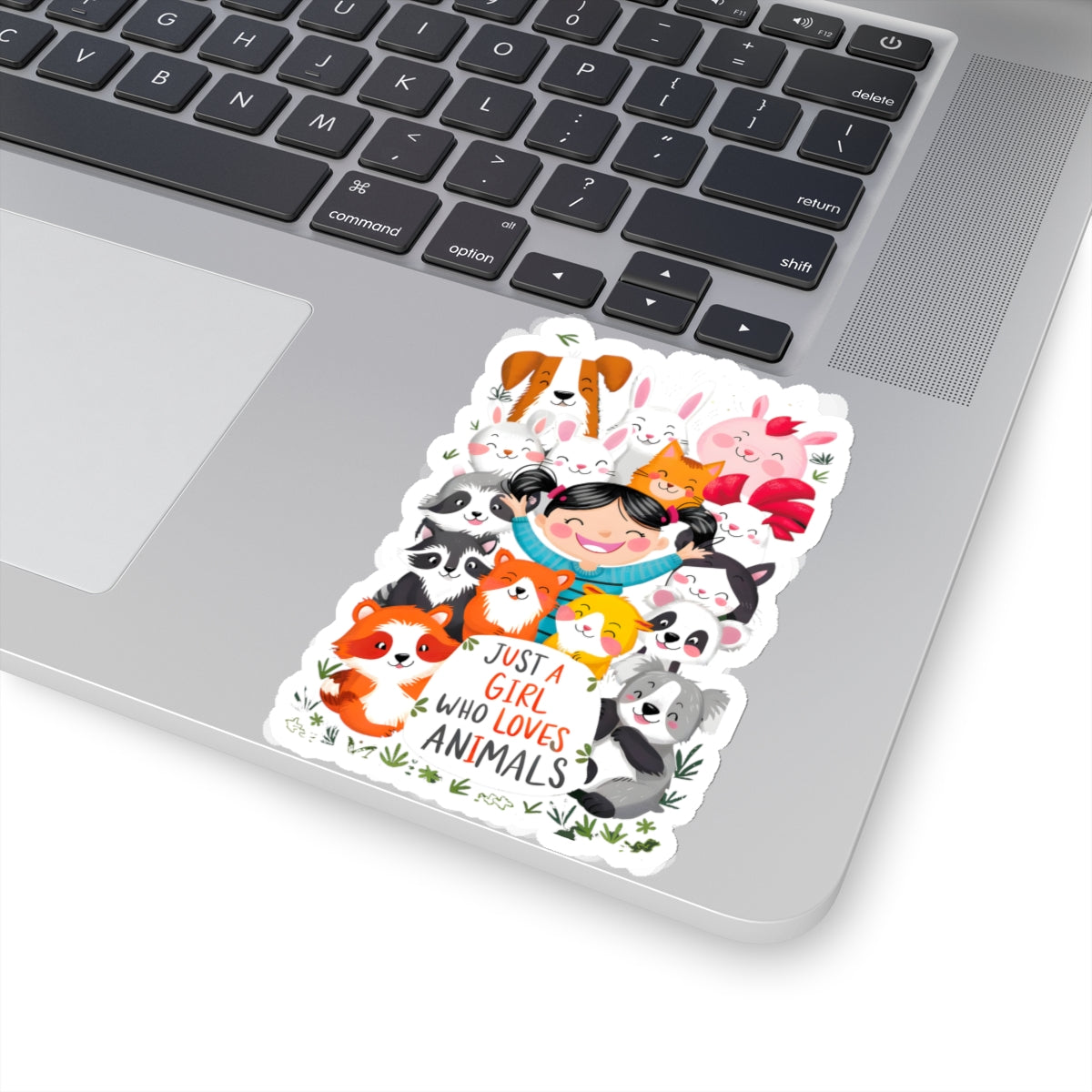 Cute Cartoon Just a Girl Who Loves Animals Kiss-cut Stickers