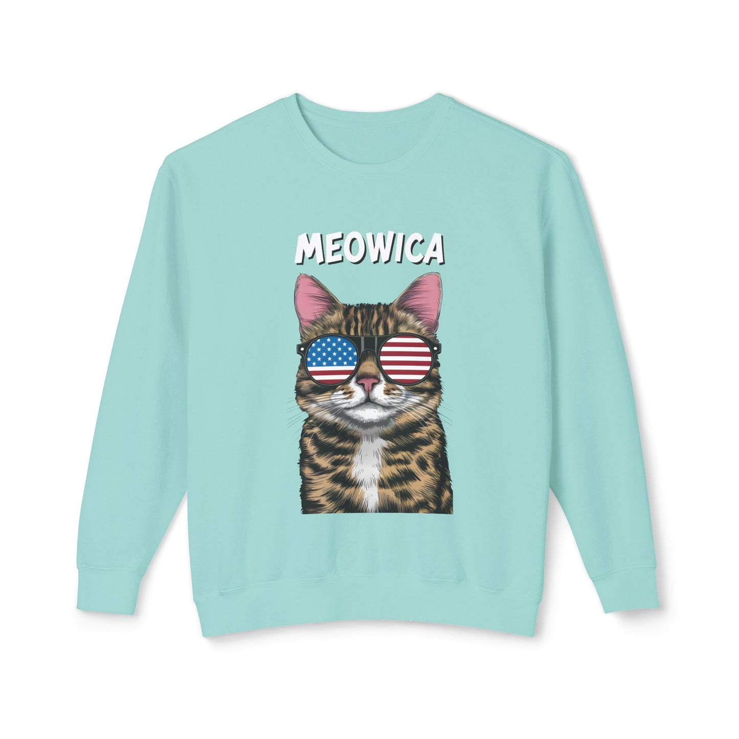 Cat Meme Crewneck Sweatshirt - Cute Meowica Design