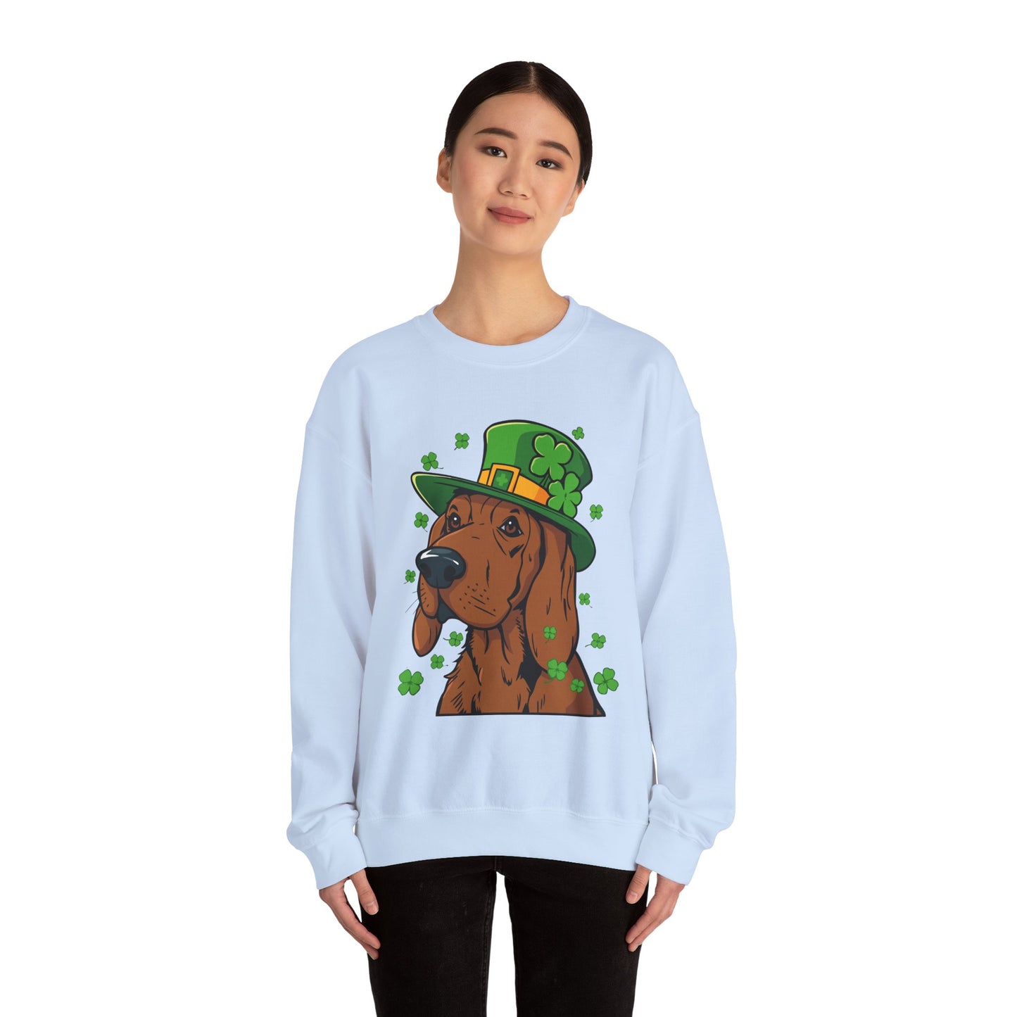 Cute Cartoon Shamrock Bloodhound St Patrick's Day Sweatshirt