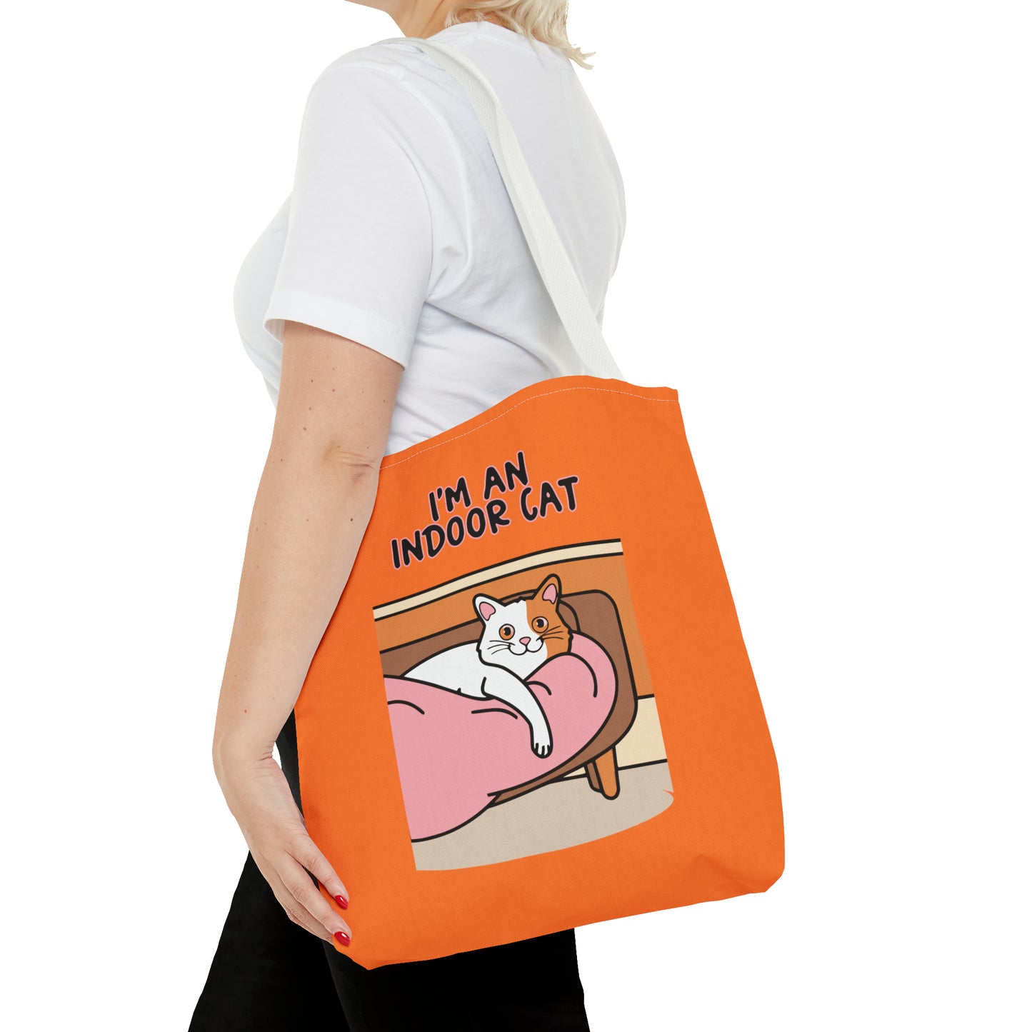 Cute Funny I'm an Indoor Cat Cartoon Meme Tote Bag