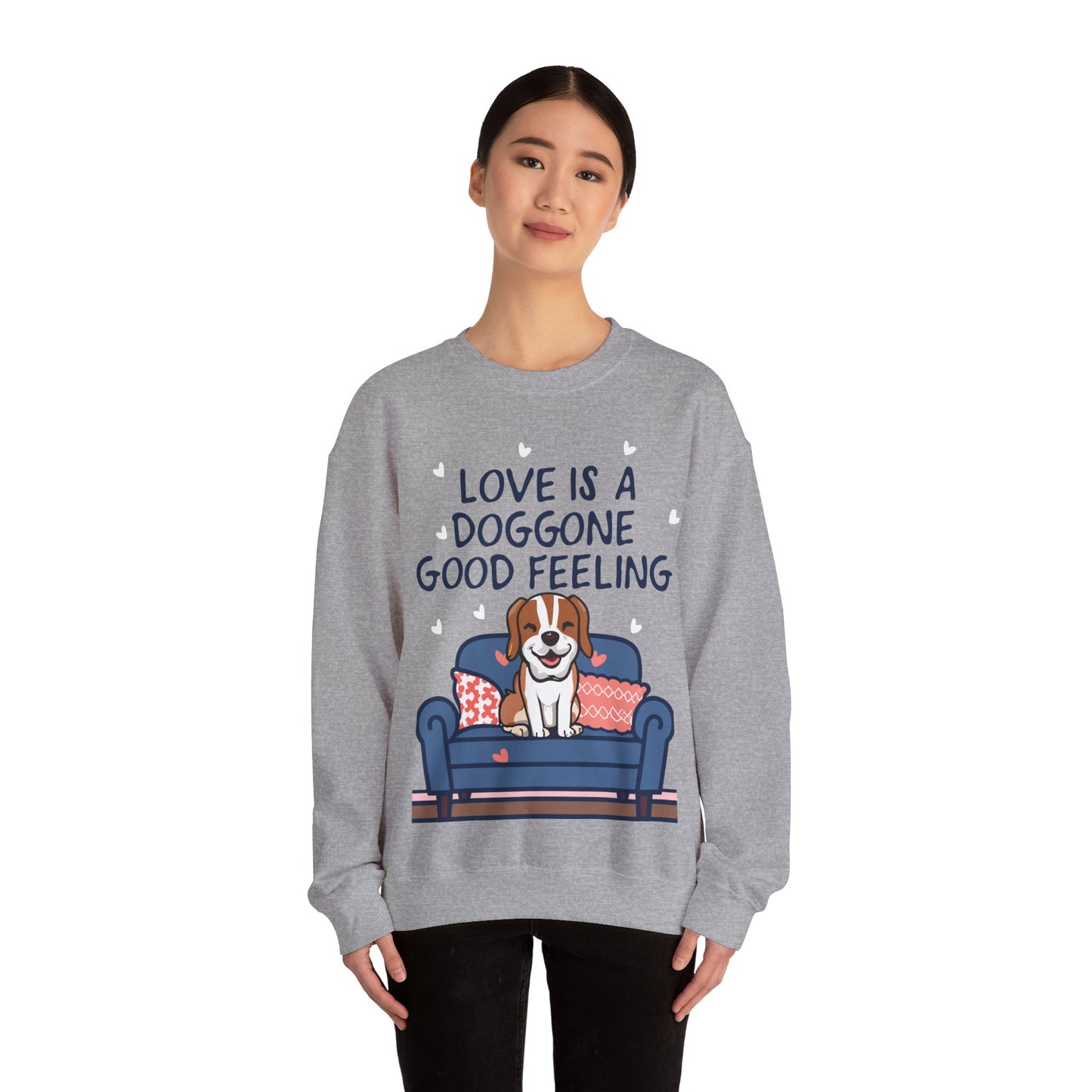 Cute Dog Cartoon Valentine's Day Meme Crewneck Sweatshirt