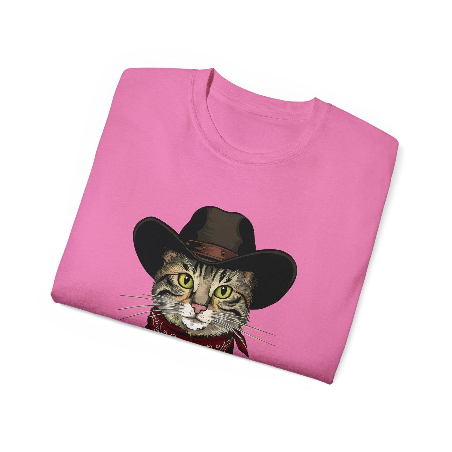 Cute Cat Cartoon Meowdy Partner Unisex Organic T-Shirt