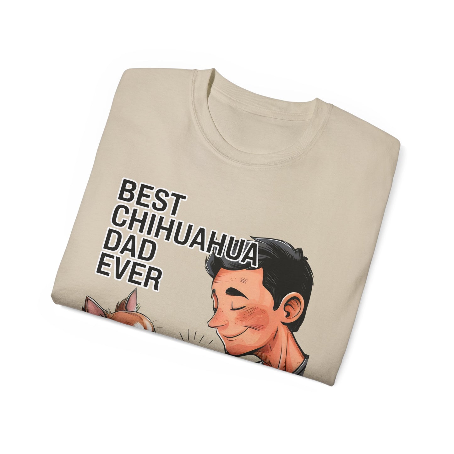 Cute Funny Cartoon Best Chihuahua Dad Ever Organic T-Shirt