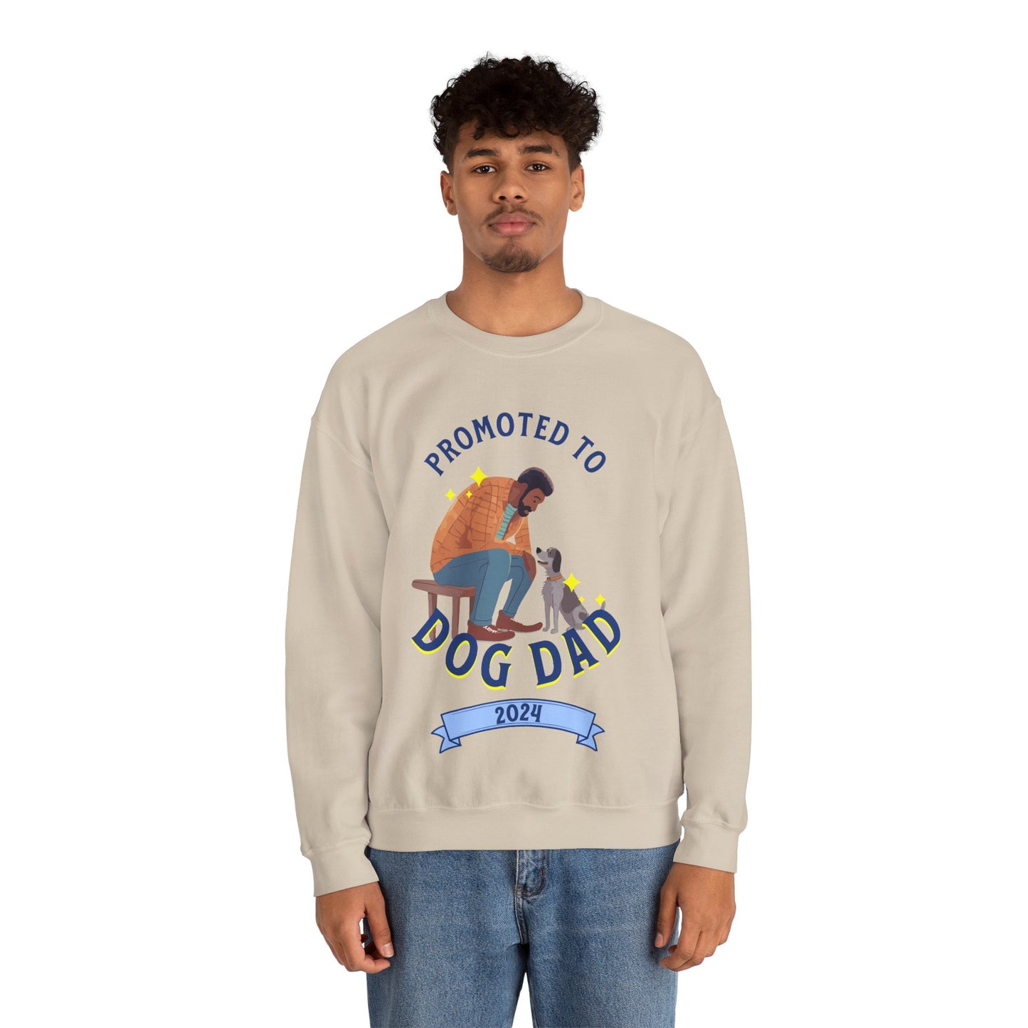 Funny Promoted to Dog Dad Unisex Crewneck Meme Sweatshirt