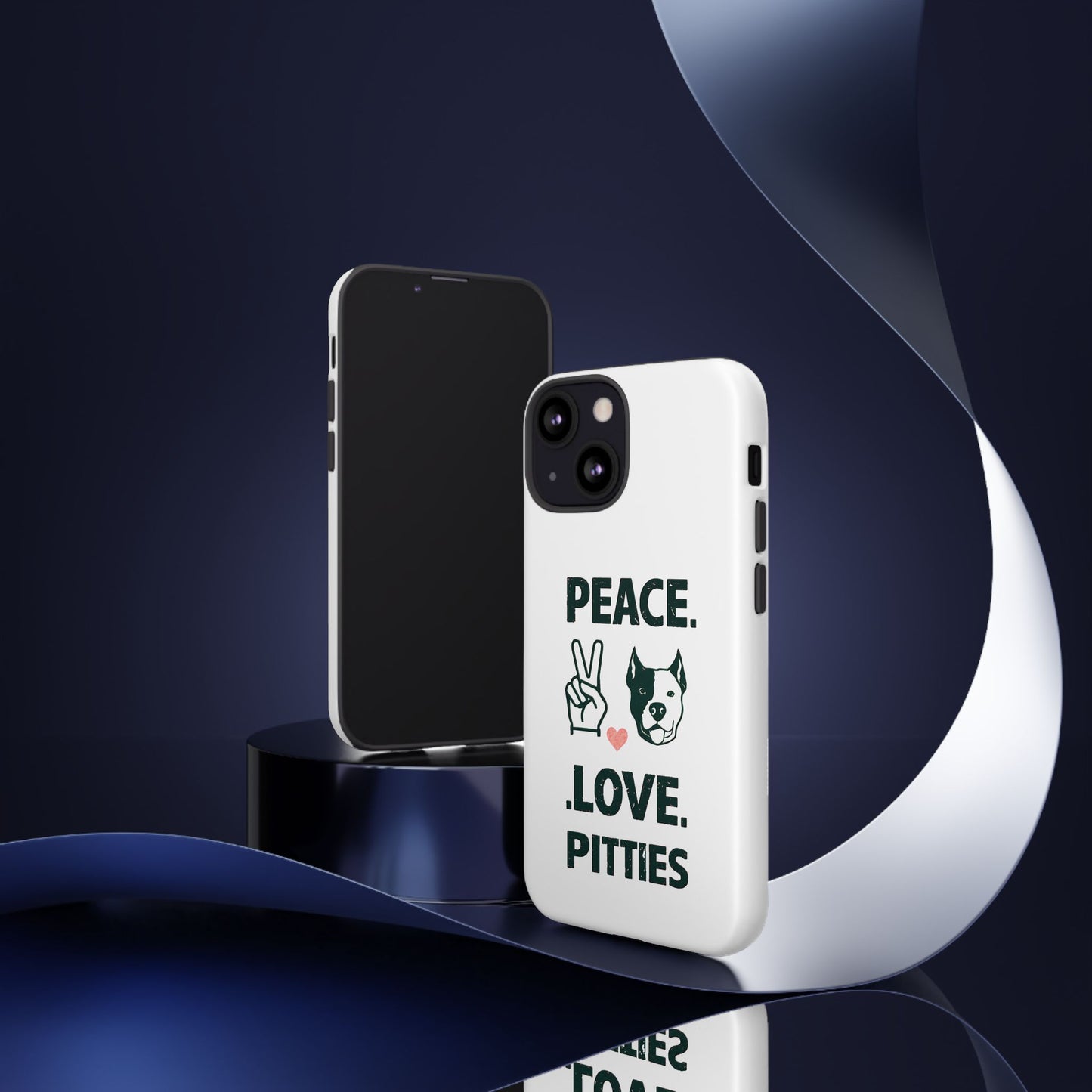 Cute Dog Cartoon Peace Love Pitties iPhone Tough Cases