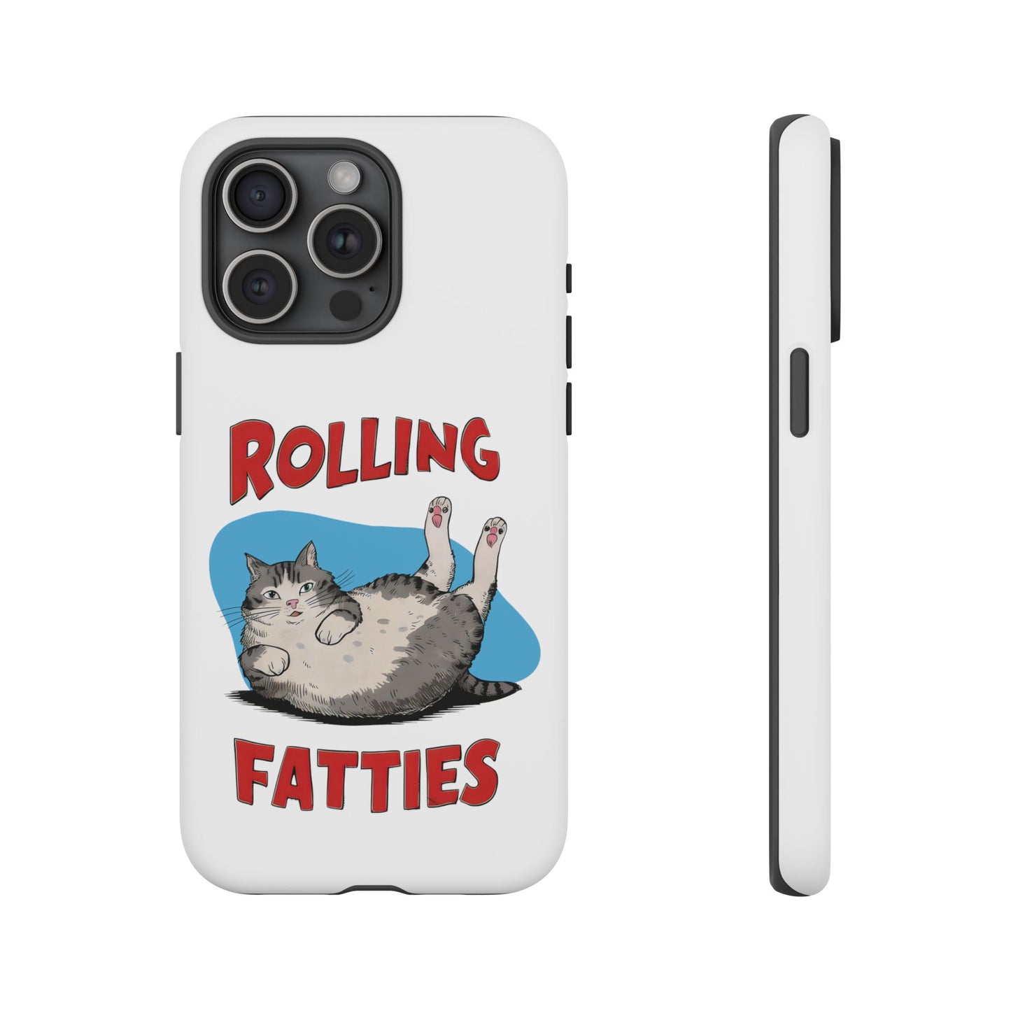 Cute Funny Cat Cartoon Rolling Fatties Meme iPhone Tough Cases