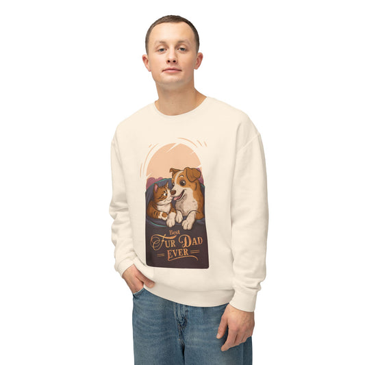 Best Fur Dad Ever Crewneck Sweatshirt - Unisex Lightweight