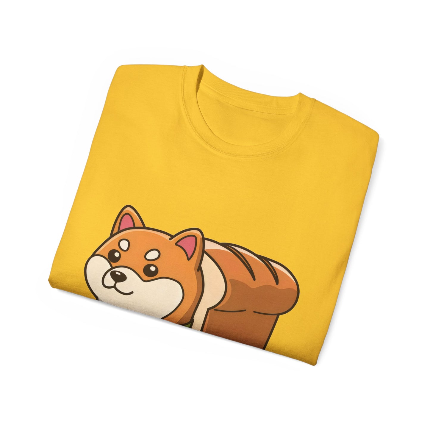 Cute Funny Dog Cartoon Shiba Bread Loaf Unisex Tee Shirt