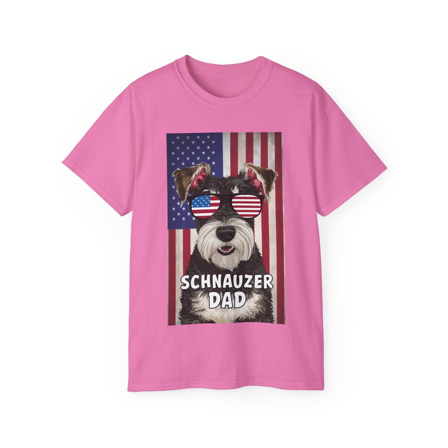 Cute Dog Cartoon Schnauzer Dad Organic T-Shirt