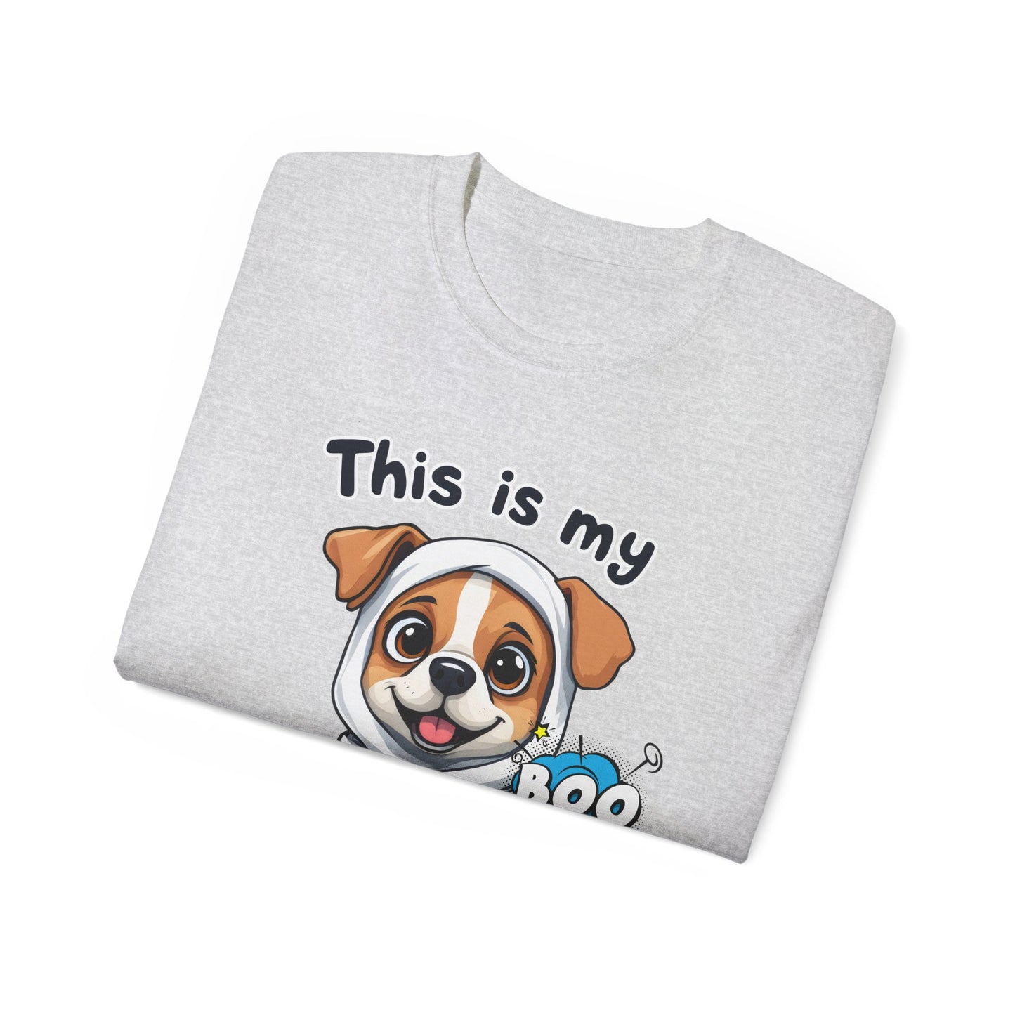 Cute Funny Dog Cartoon This is My Scary Halloween Costume Unisex Organic T-Shirt