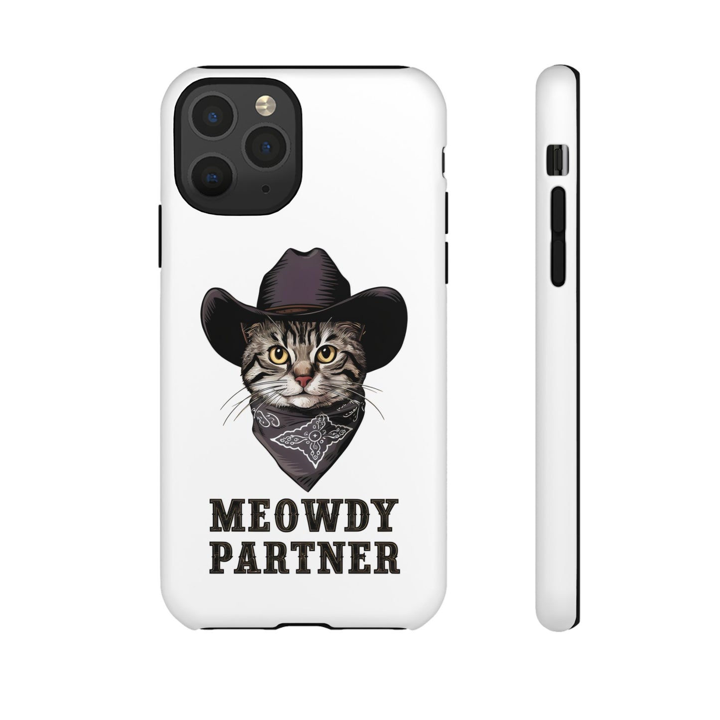 Cute Funny Cat Cartoon Meowdy Partner iPhone Tough Cases