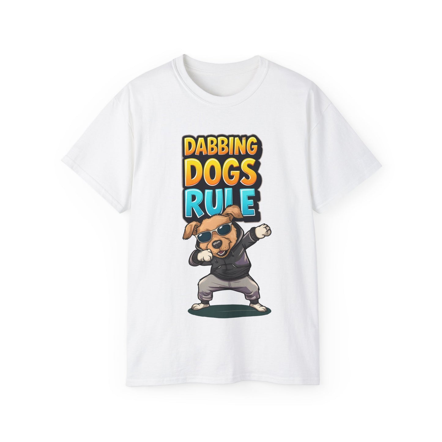 Cute Cartoon Dabbing Dogs Rule Unisex Organic T-Shirt