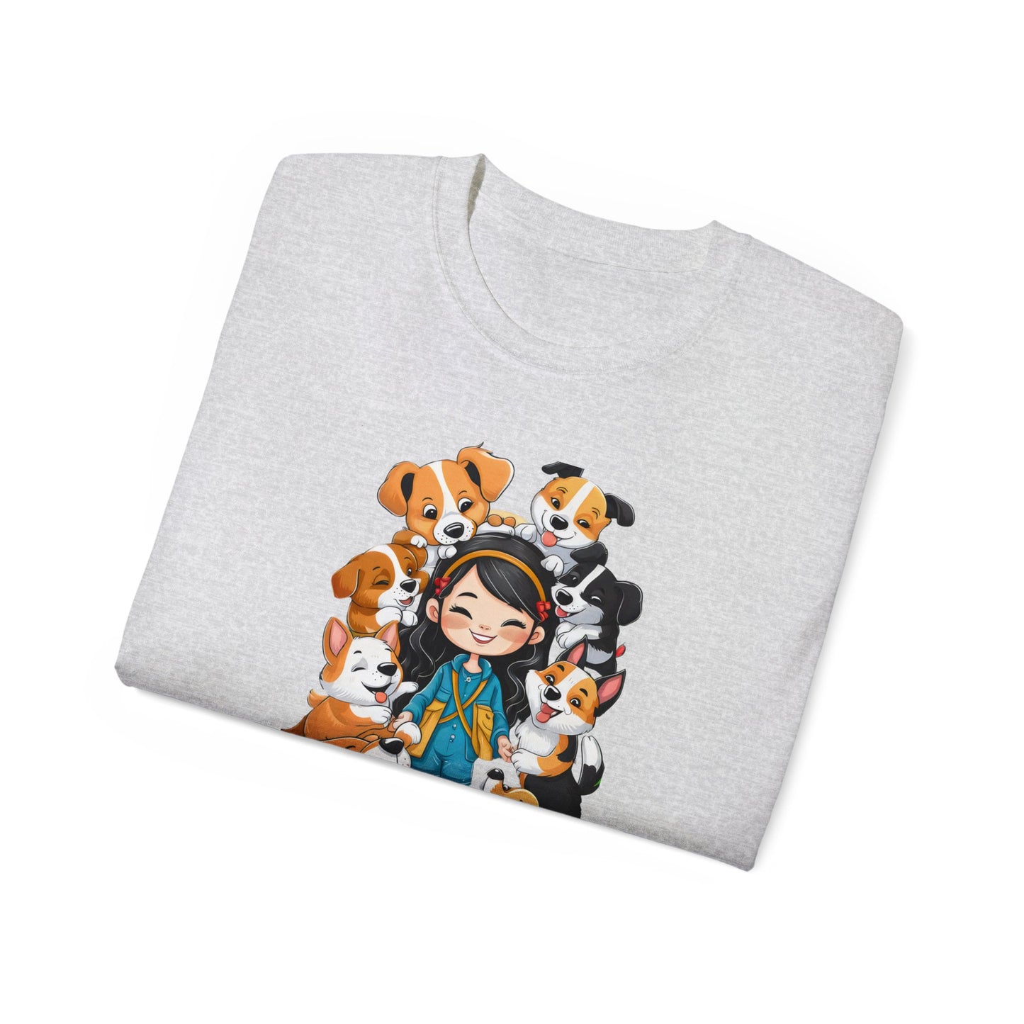 Cute Cartoon Just a Girl Who Loves Dogs Organic T-Shirt