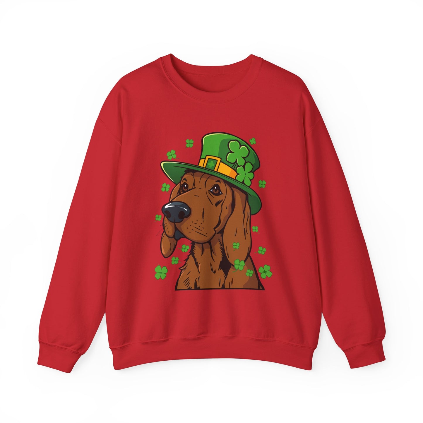 Cute Cartoon Shamrock Bloodhound St Patrick's Day Sweatshirt