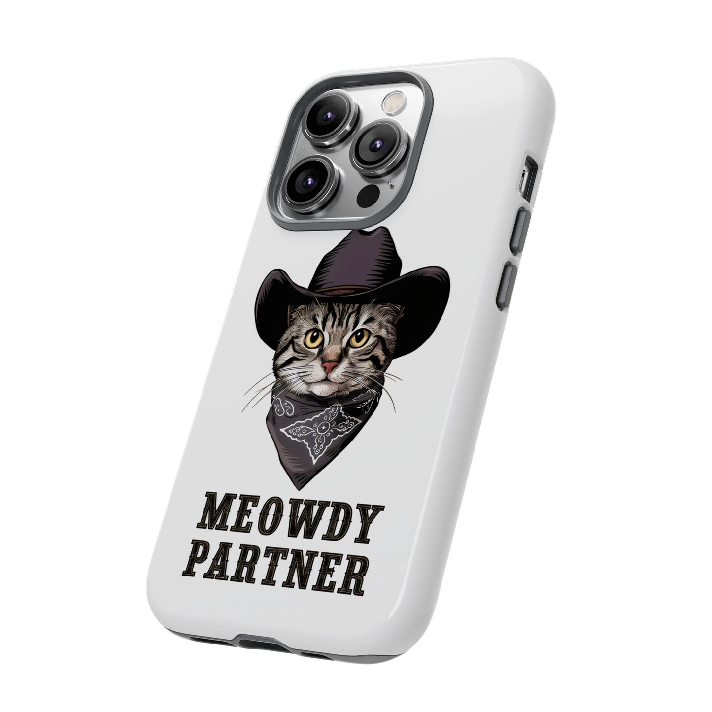 Cute Funny Cat Cartoon Meowdy Partner iPhone Tough Cases