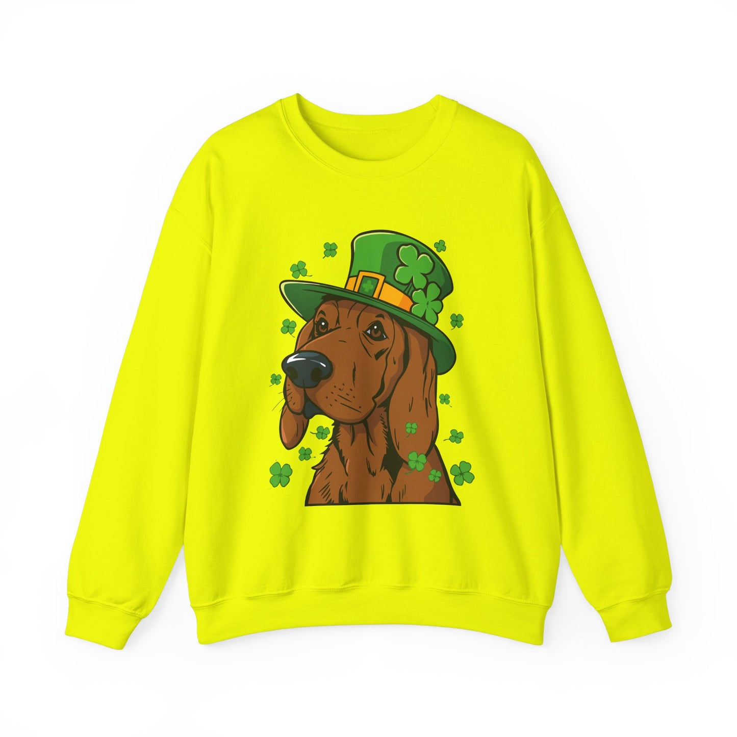 Cute Cartoon Shamrock Bloodhound St Patrick's Day Sweatshirt