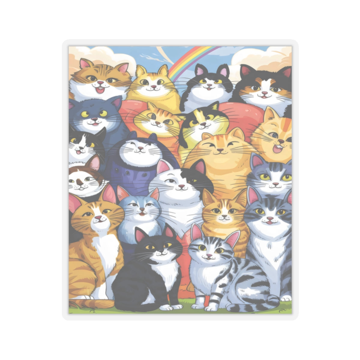 Cute Cartoon Cats Kiss-cut Stickers