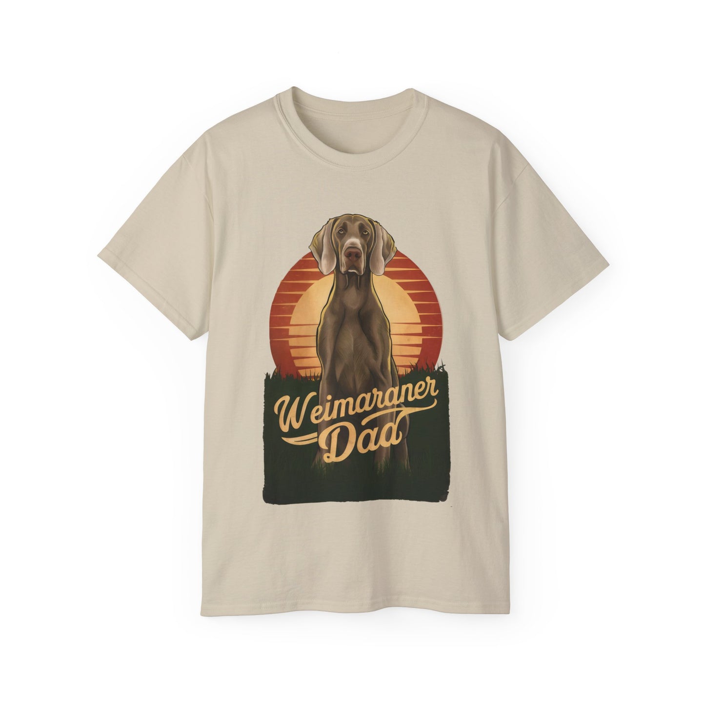 Cute Cartoon Weimaraner Dad Organic T-Shirt