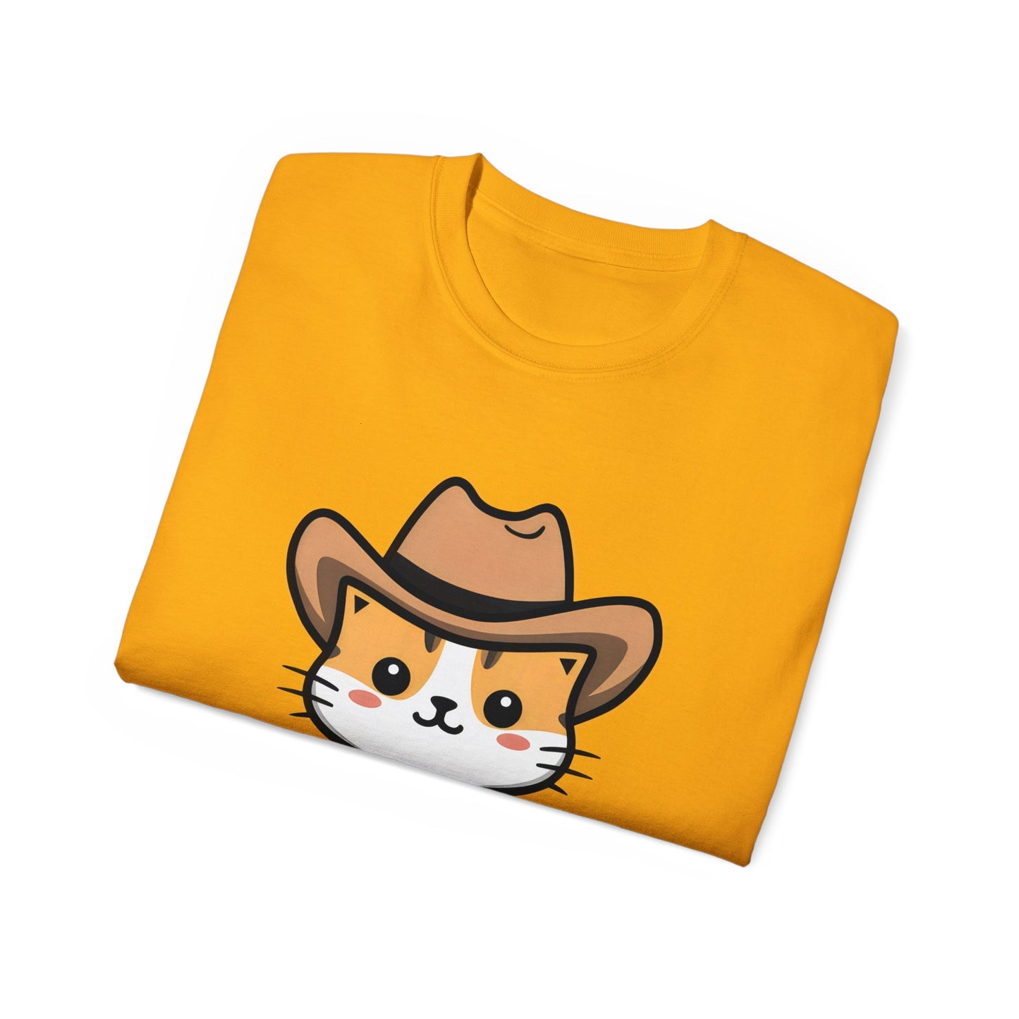 Cute Cat Cartoon Meowdy Unisex Organic T-Shirt