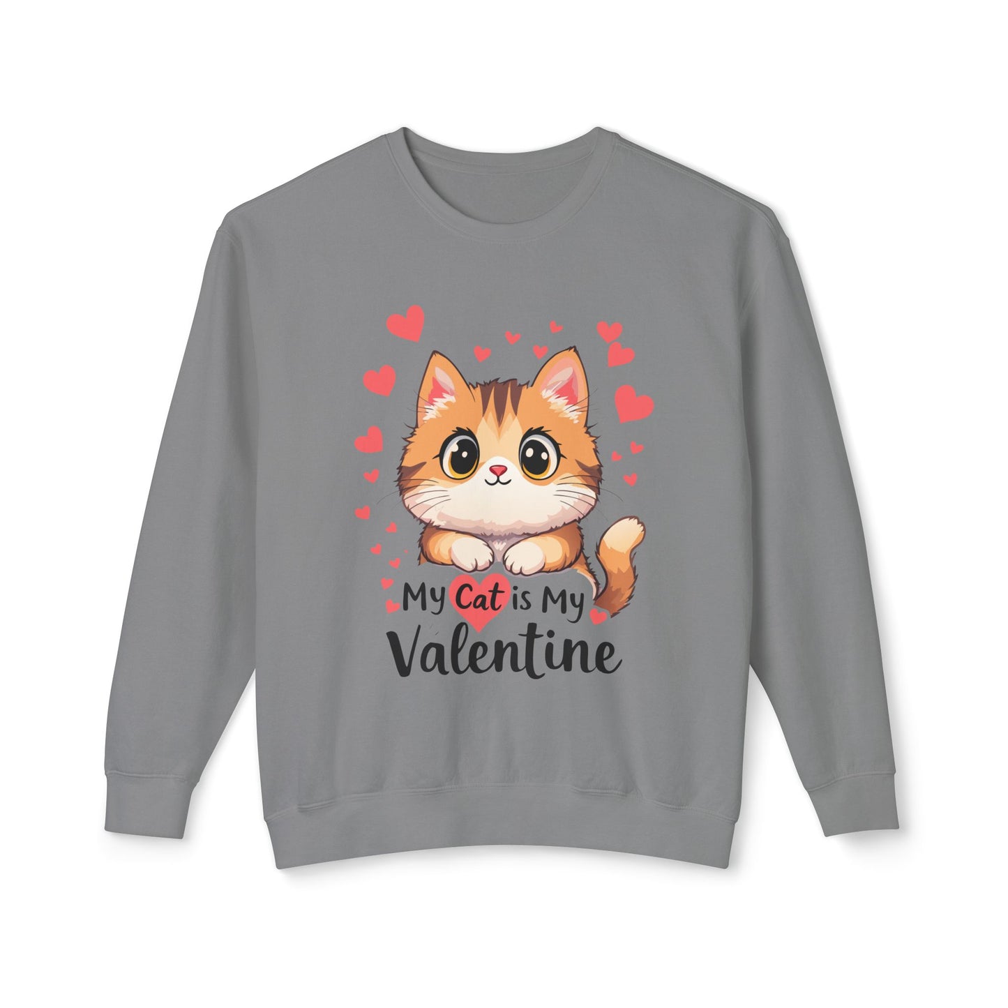 Cartoon Cat Valentine Crewneck Sweatshirt