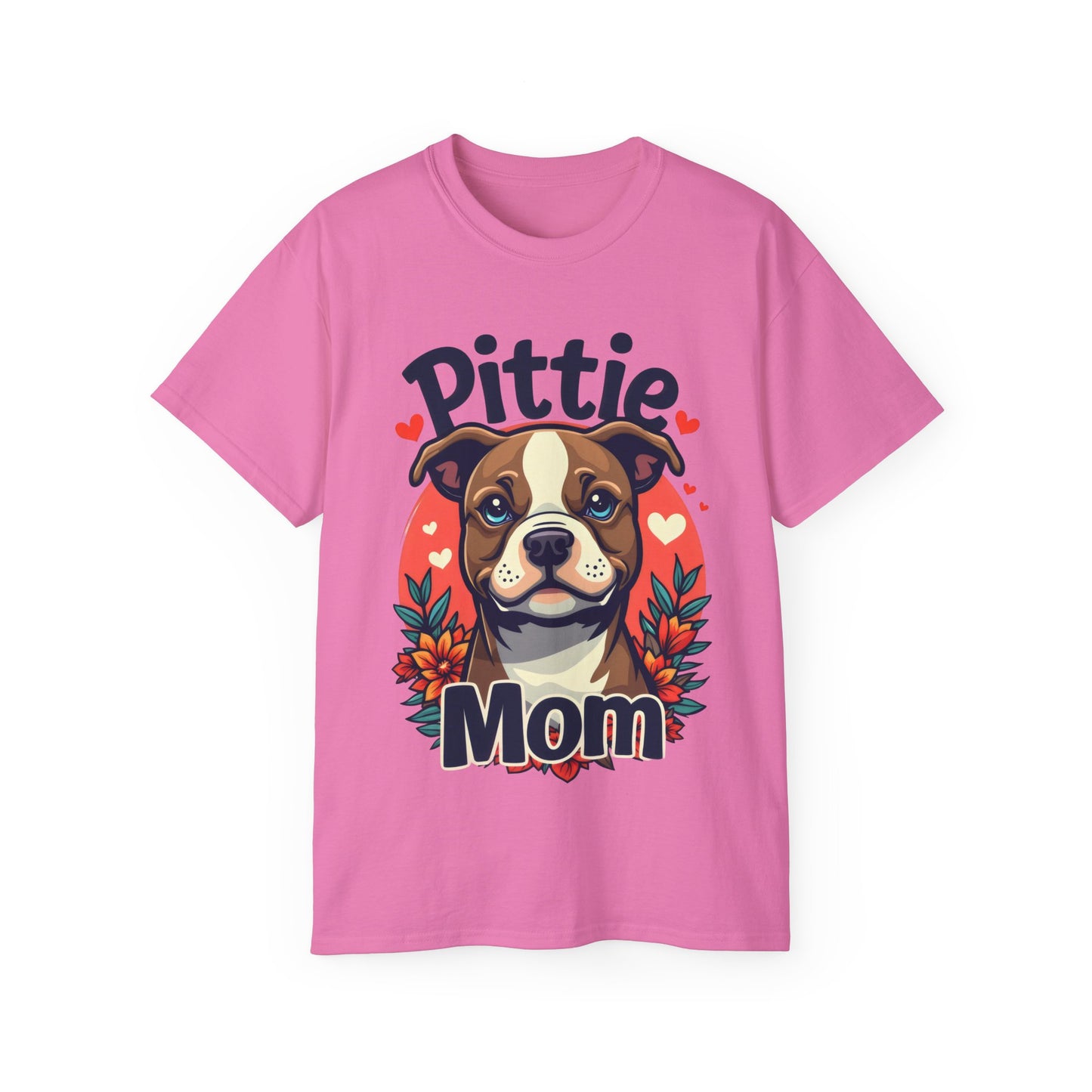 Cute Dog Cartoon Pittie Mom Organic T-Shirt