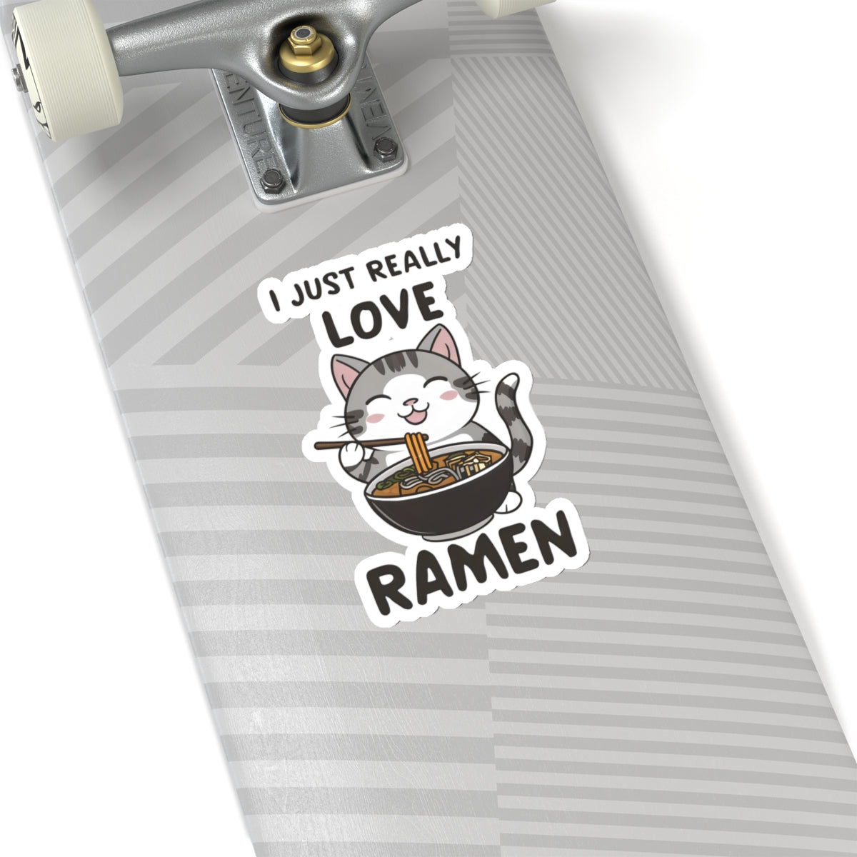 Cute Cat Cartoon I Just Really Love Ramen Kiss-cut Stickers