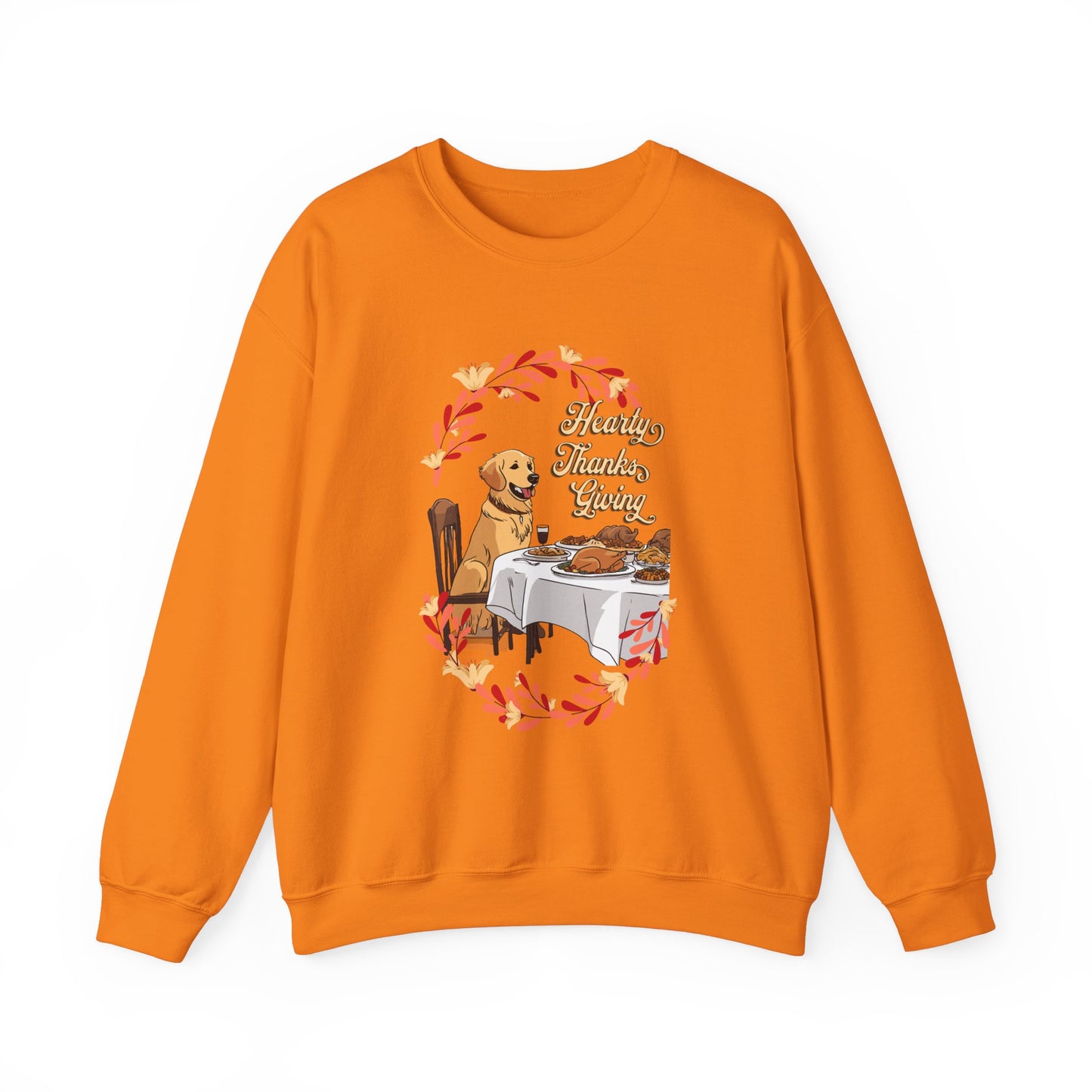 Golden Retriever Hearty Thanksgiving Unisex Crewneck Sweatshirt