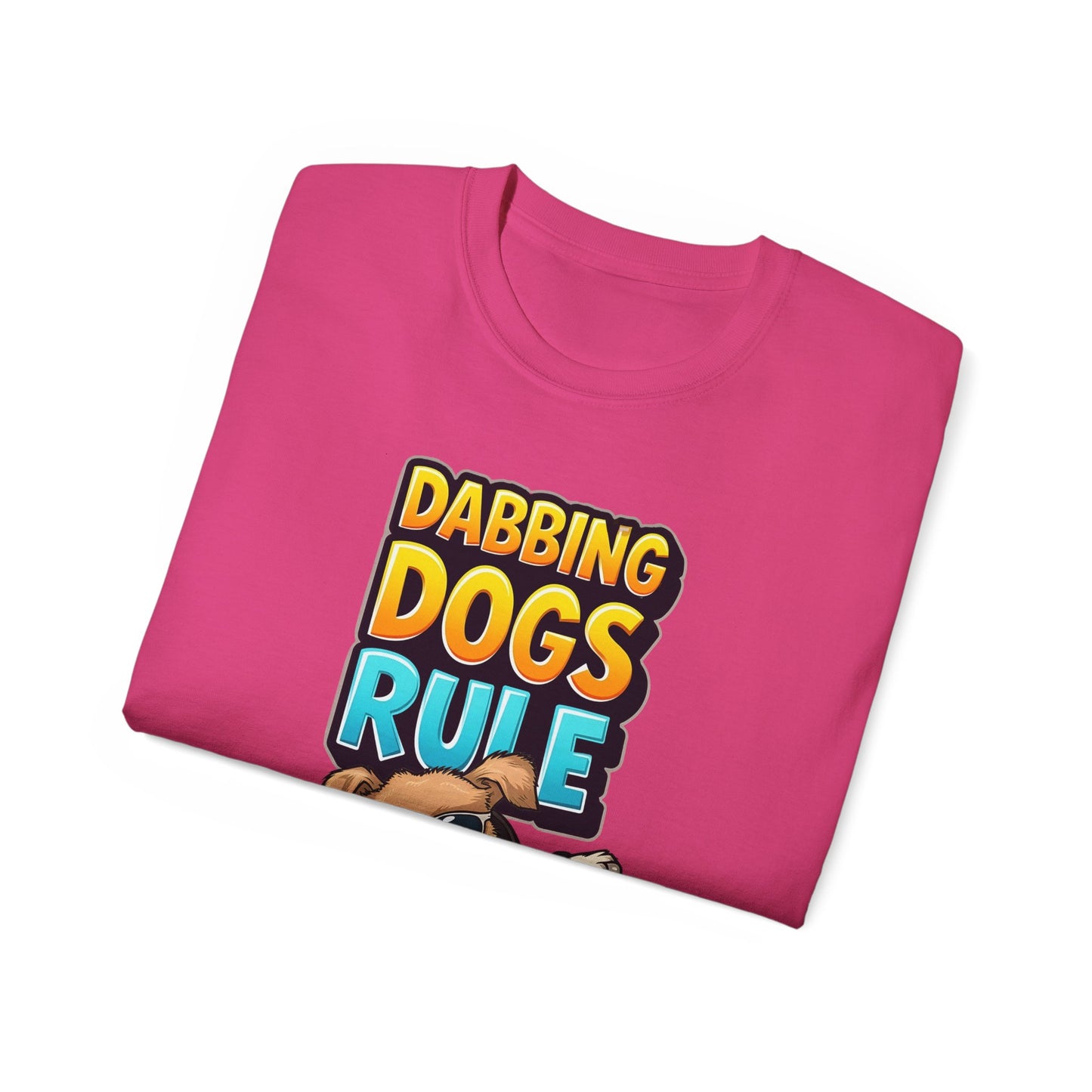 Cute Cartoon Dabbing Dogs Rule Unisex Organic T-Shirt