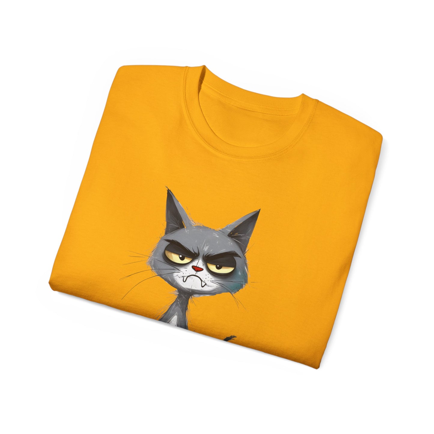 Cute Funny Cartoon Meh Cat Meme Unisex Tee