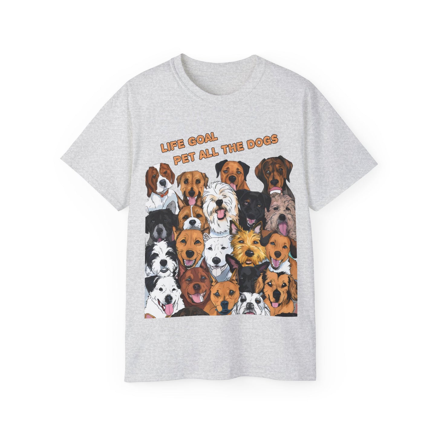 Cute Dog Cartoon Life Goal Pet All the Dogs Unisex Organic T-Shirt