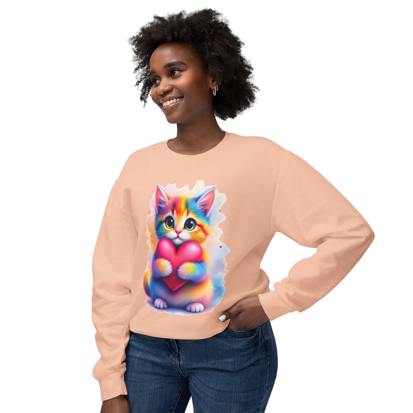 Rainbow Cat Heart Sweatshirt