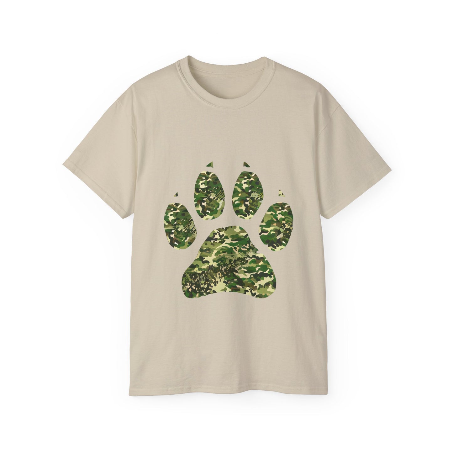 Cute Camouflage Paw Print Unisex Organic T-Shirt