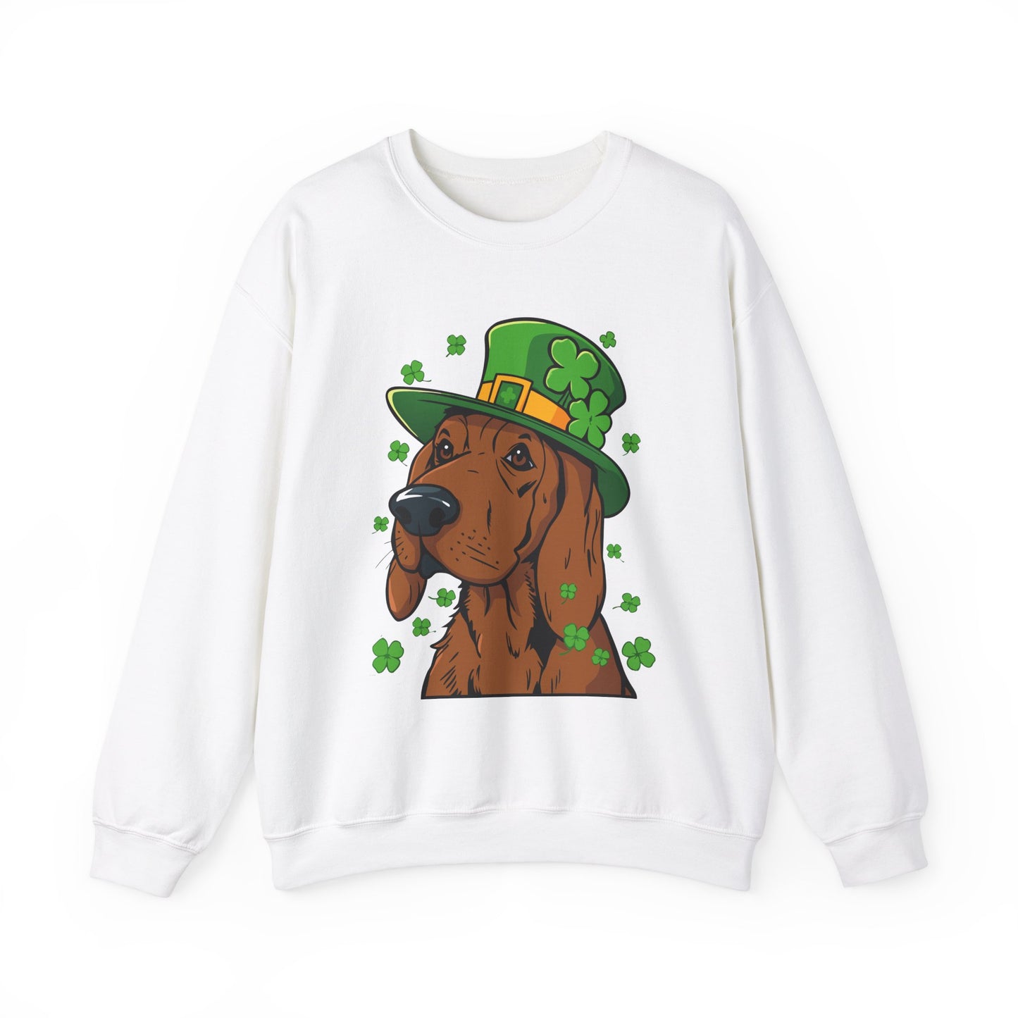 Cute Cartoon Shamrock Bloodhound St Patrick's Day Sweatshirt