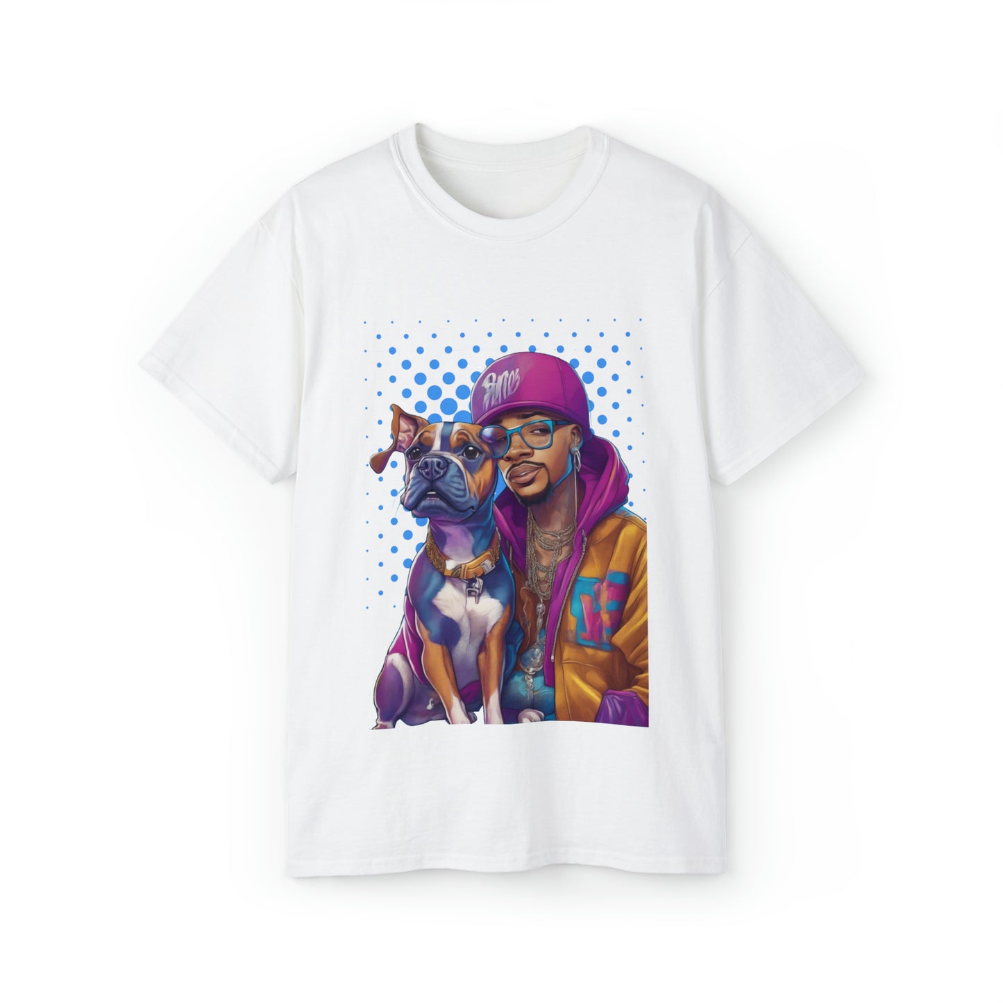 Cute Funny Rappers with Dogs Unisex Organic T-Shirt