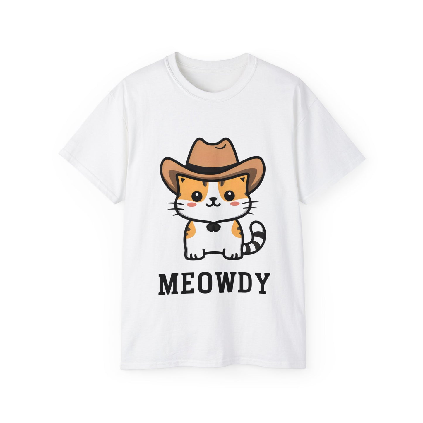 Cute Cat Cartoon Meowdy Unisex Organic T-Shirt