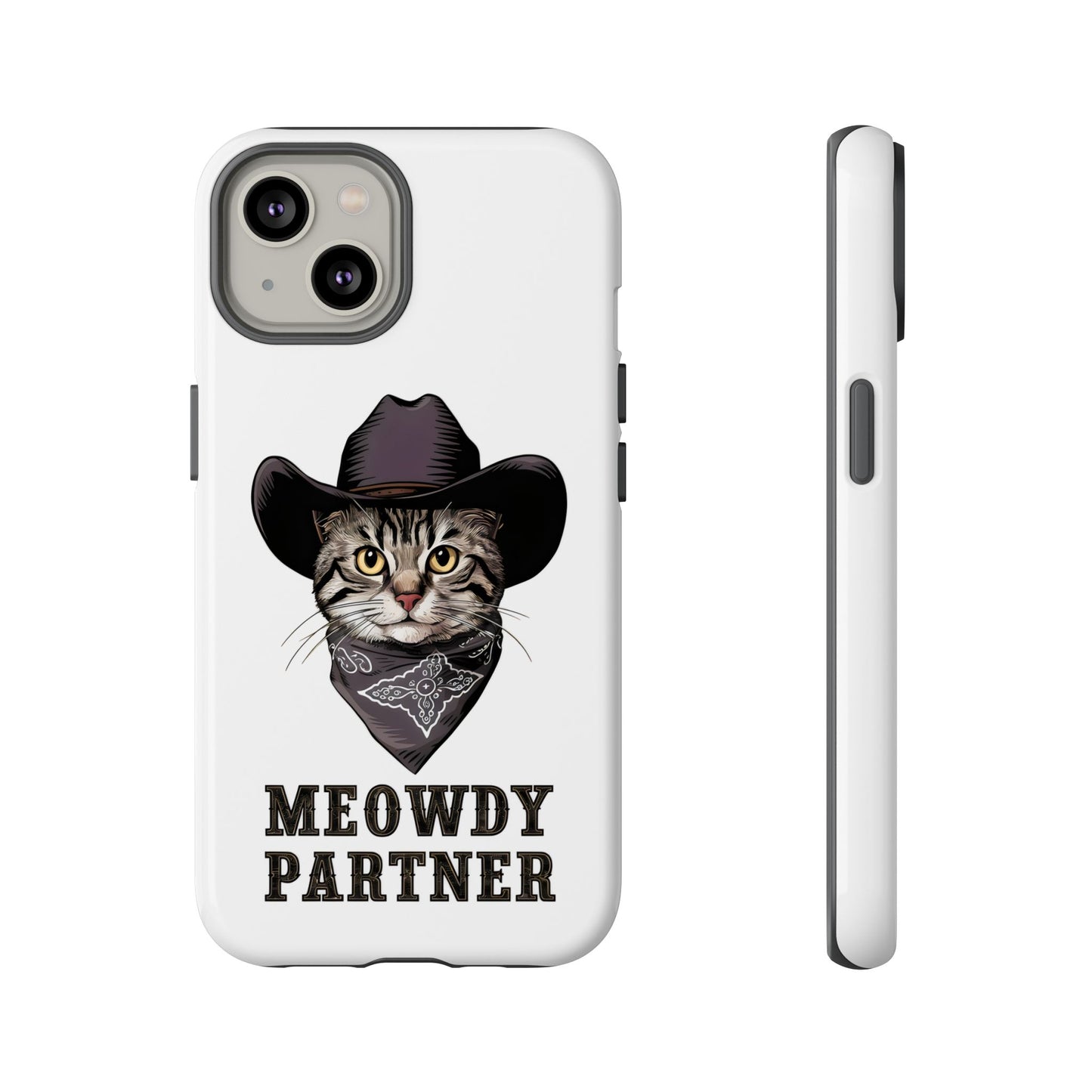 Cute Funny Cat Cartoon Meowdy Partner iPhone Tough Cases