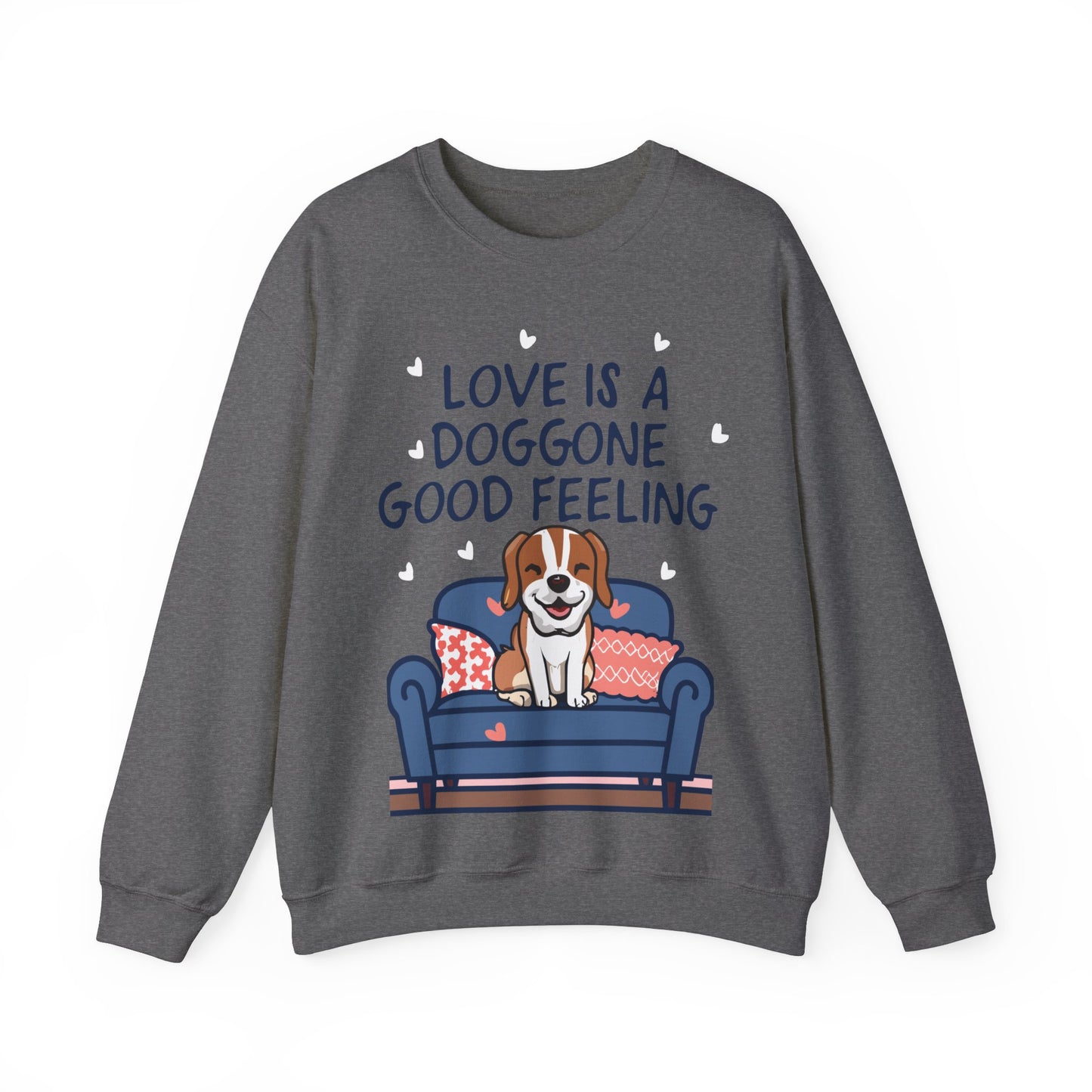 Cute Dog Cartoon Valentine's Day Meme Crewneck Sweatshirt