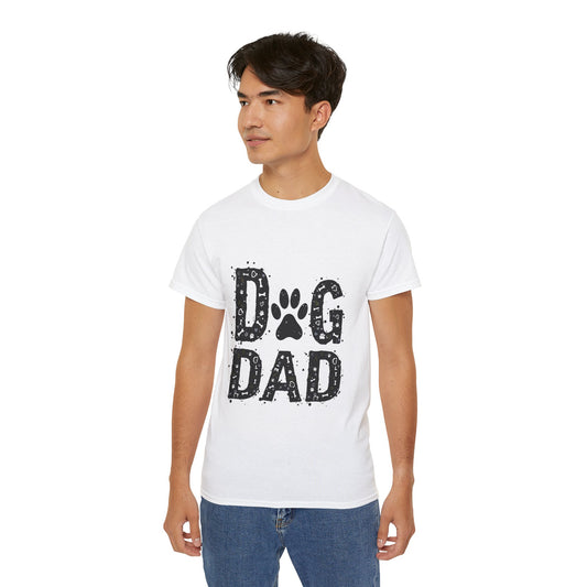 Cute Dog Dad Paw Print Unisex Organic T-Shirt