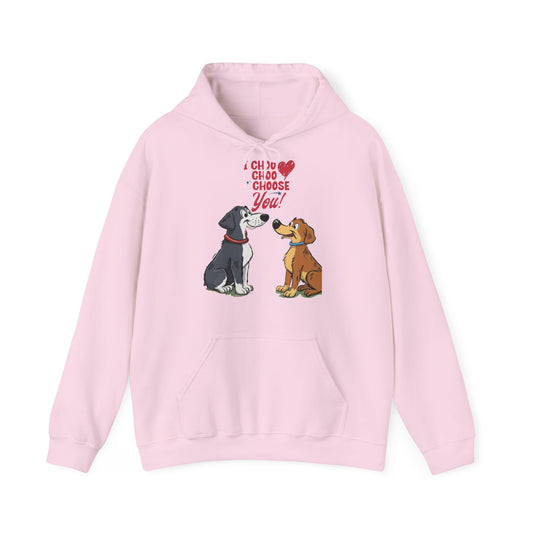 Cute Cartoon Dog I Choose You Valentine's Day Unisex Hooded Sweatshirt