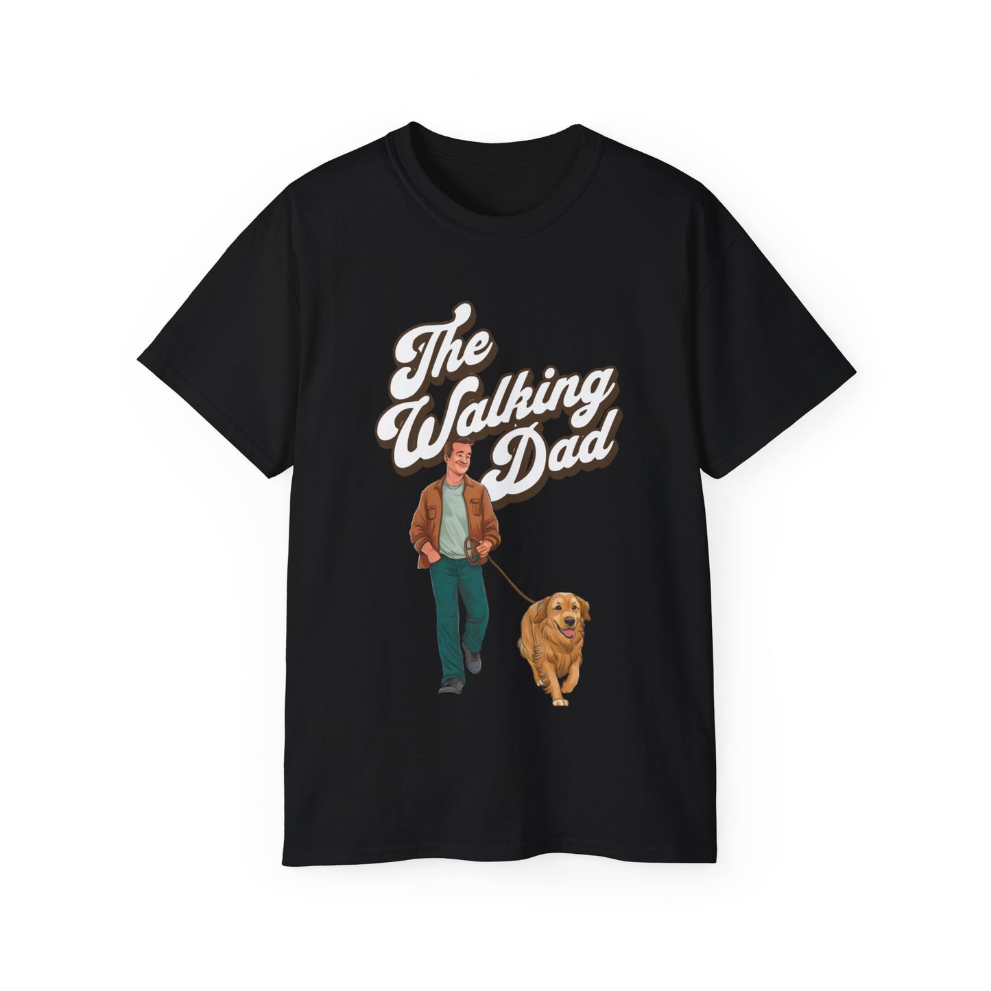 Cute Funny Dog Cartoon the Walking Dad Meme Unisex Organic T-Shirt