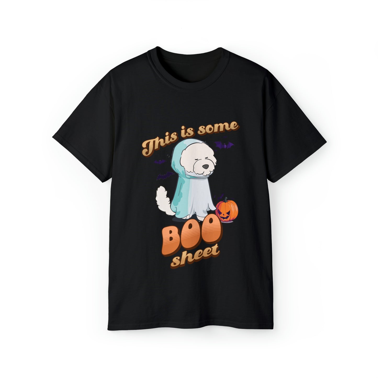 Cheeky Bichon Cute Funny This is Some Boo Sheet Unisex Organic T-Shirt