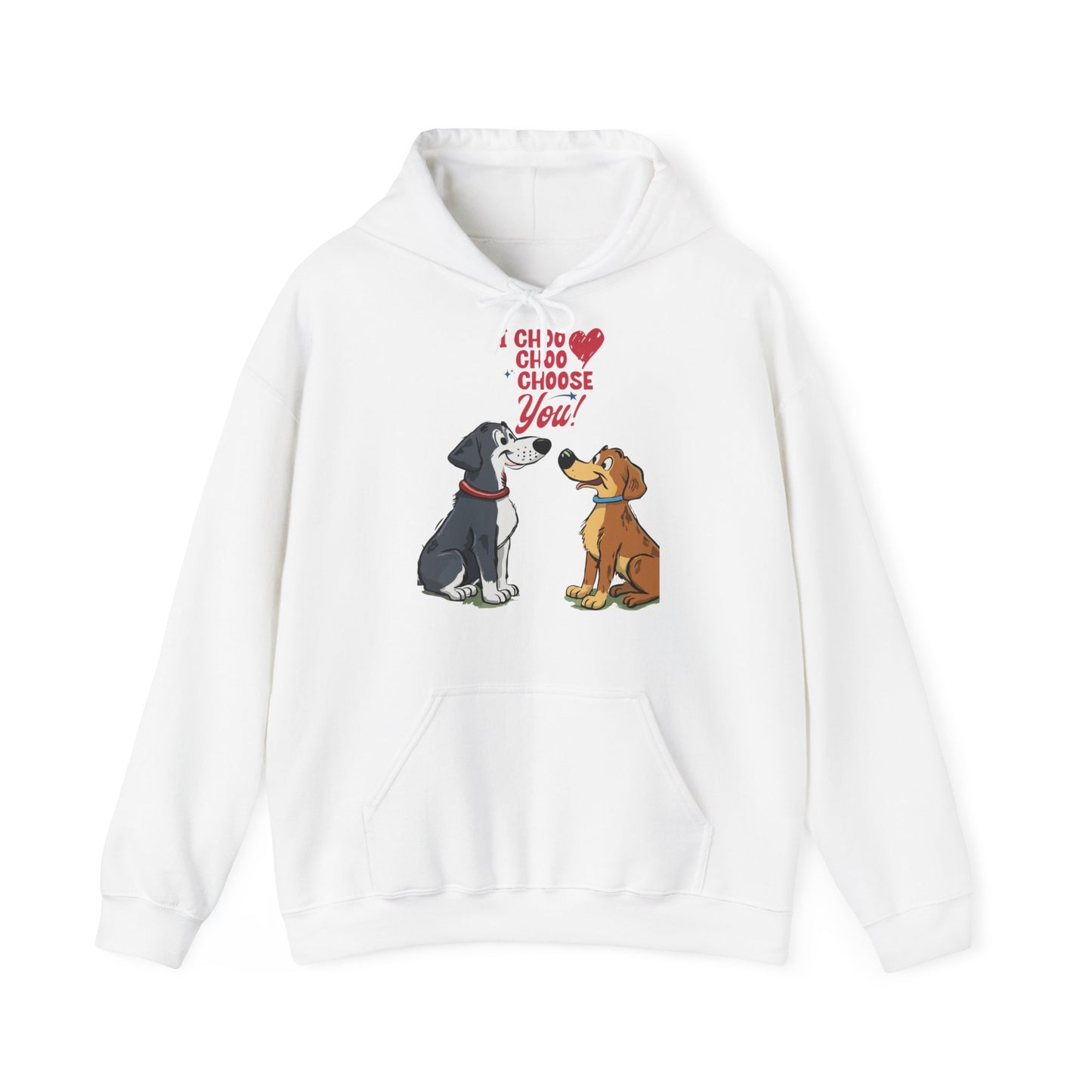 Cute Cartoon Dog I Choose You Valentine's Day Unisex Hooded Sweatshirt