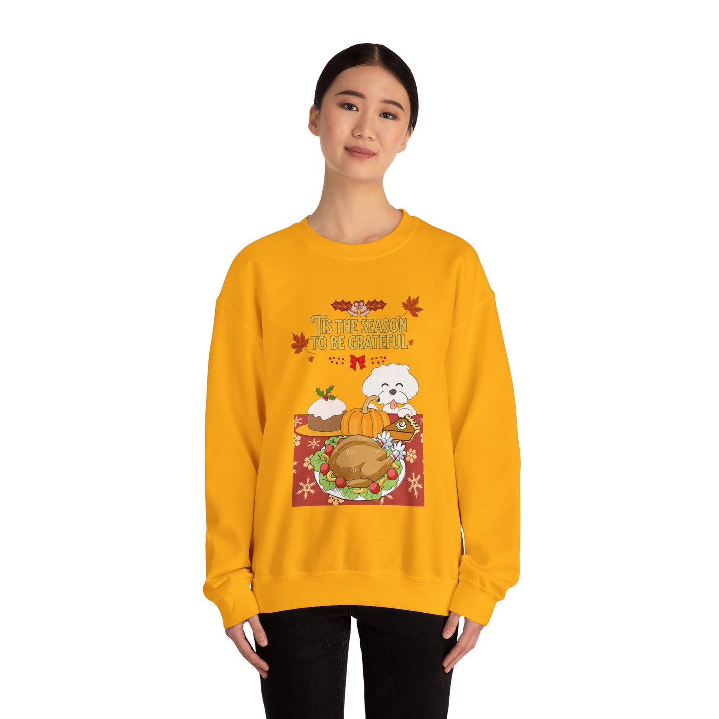 Tis the Season to be Grateful Thanksgiving Unisex Crewneck Sweatshirt