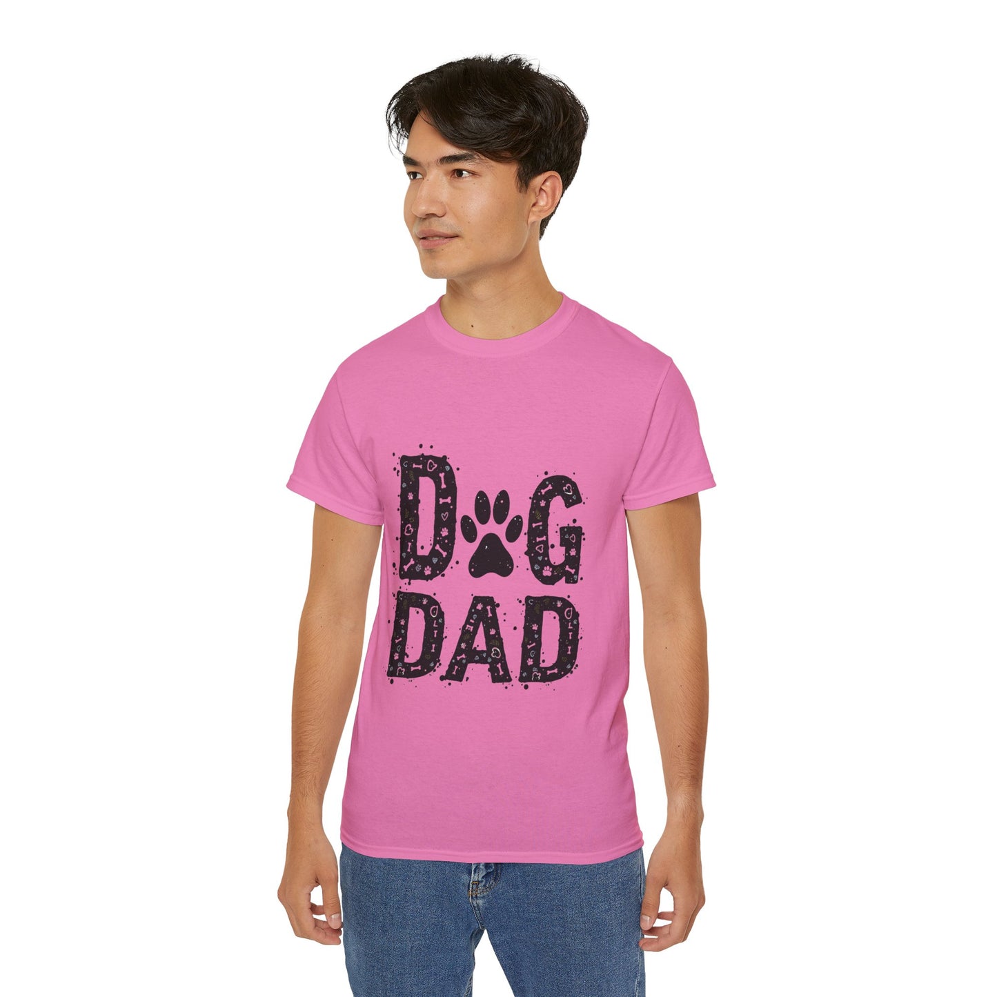 Cute Dog Dad Paw Print Unisex Organic T-Shirt