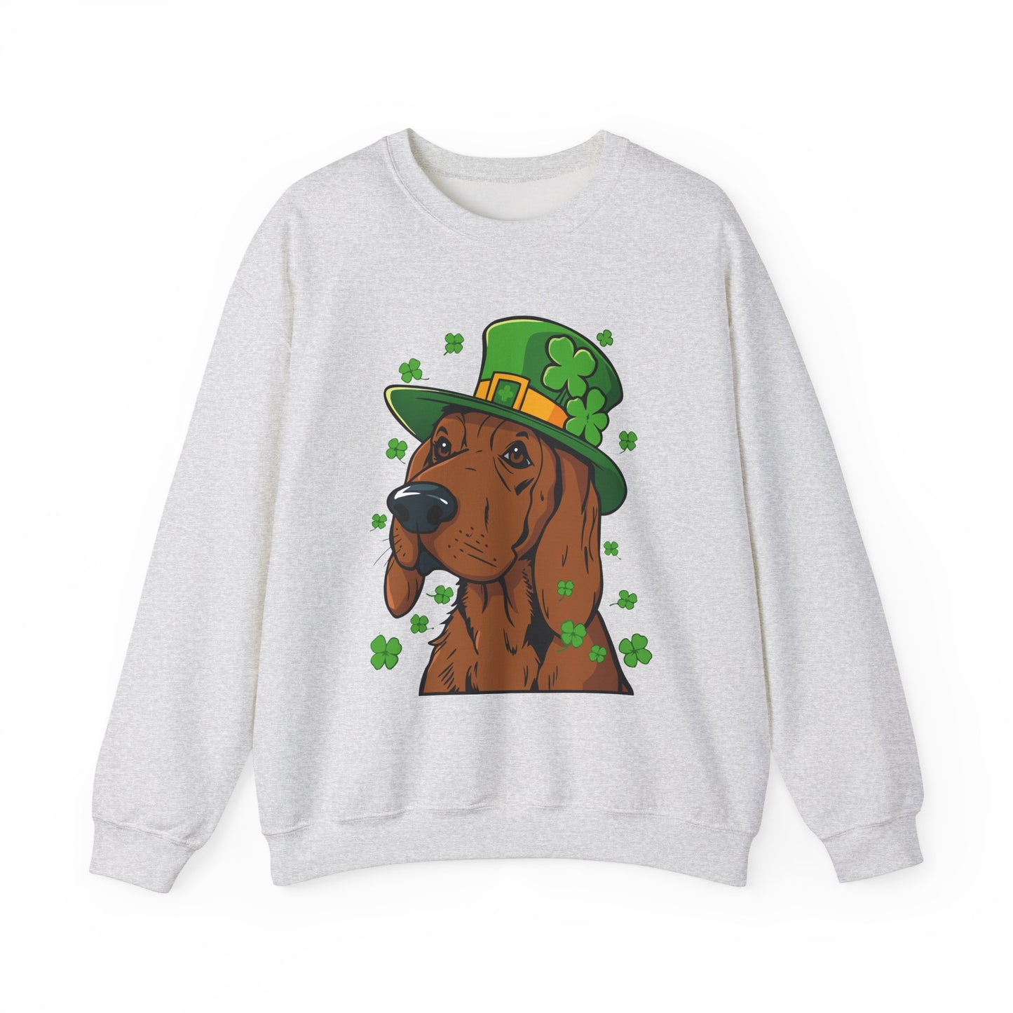 Cute Cartoon Shamrock Bloodhound St Patrick's Day Sweatshirt